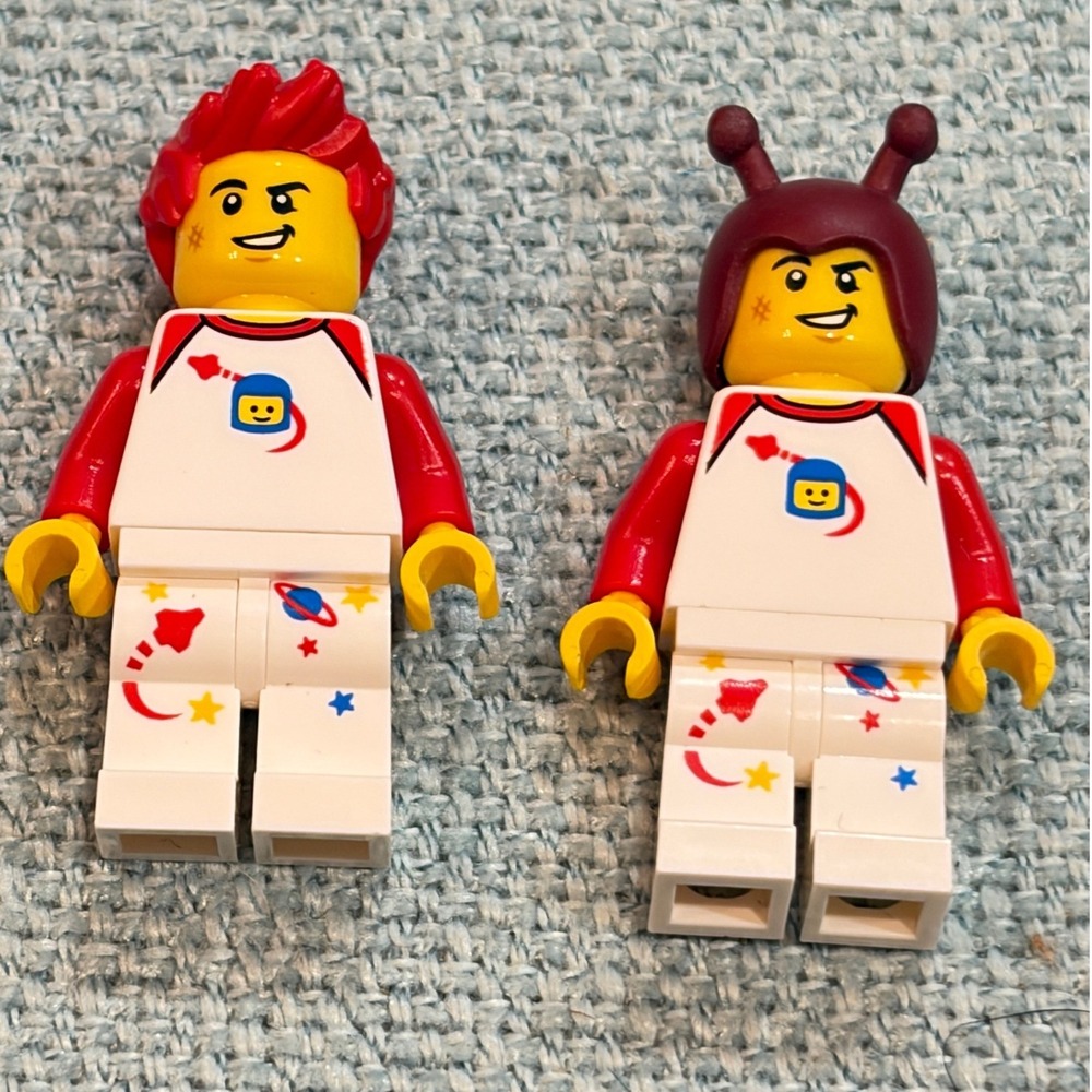 LEGO Minifigures Space Lot of 2 Red White Space Logo